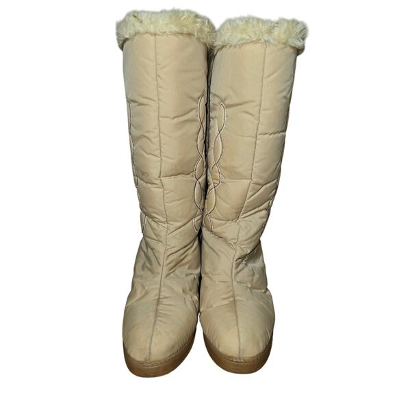 *Rare* Vintage Town & Country Western Snowboots Tan Faux Fur Lining Size 8.5 M - Picture 5 of 7